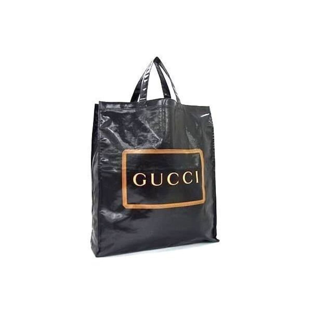 Gucci Montecarlo tote bag black canvas prominent gold logo